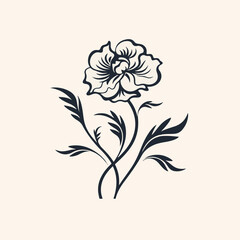 Peonies in cartoon, doodle style. 2d vector illustration in logo, icon style. AI Generative