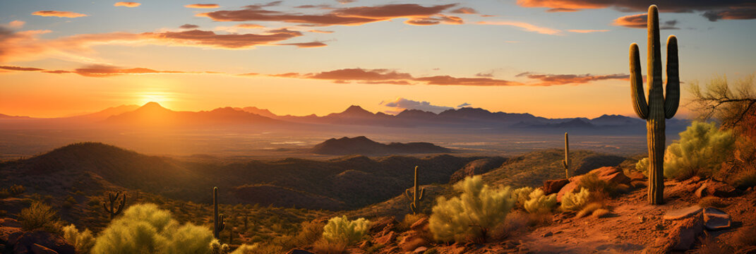 Sunset in the Mountains Overlooking The Desert