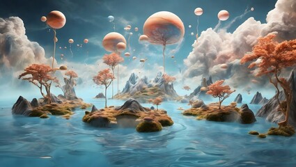 A Mesmerizing Artwork That Transports Viewers To Surreal Dreamscapes Where Reality And Imagination Intertwine To Form Captivating And Ethereal Landscapes AI Generative