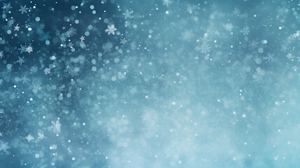 Obraz premium blue winter wallpaper with snowflakes falling