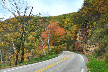 Fall foliage in the Allegheny Mountains of Virginia, Rt. 42 through Goshen Pass autumn season