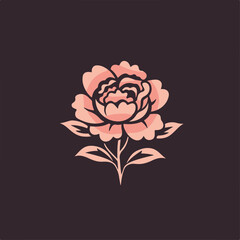 Peonies in cartoon, doodle style. 2d vector illustration in logo, icon style. AI Generative