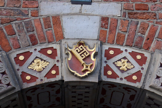 Das Bremer Stadtwappen als Fassadenschmuck der alten Stadtwaage