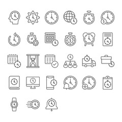 Time icon set sign symbol vector
