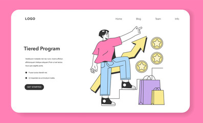 Tiered loyalty program web banner or landing page. Commercial program