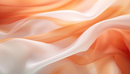 Glistening Elegance: Abstract orange and white  Textile in Tranquil white 