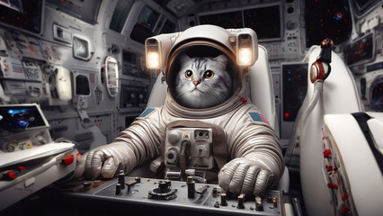  Astronaut taking photos in space, Realistic AI generated Illustration