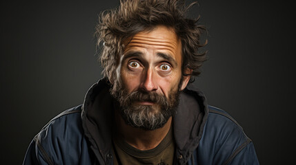 Fototapeta premium Exhausted Resolve: A Portrait of Fatigue. Generative AI