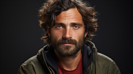 Fototapeta premium Exhausted Resolve: A Portrait of Fatigue. Generative AI
