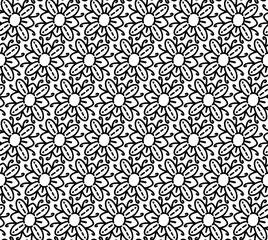 Pattern of flowers in lines. Modern style. Cartoon outline. Backgrounds and textures. Print and packaging.