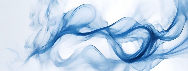 Obraz premium Blue Smoke Abstract In White Background Smoke Wallpaper Smoky Background AI Generative