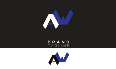 AW Alphabet letters Initials Monogram logo 