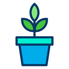Lineal color Pot Plant icon