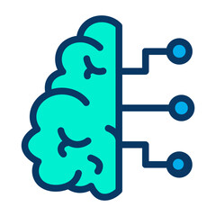Lineal color Digital Brain icon