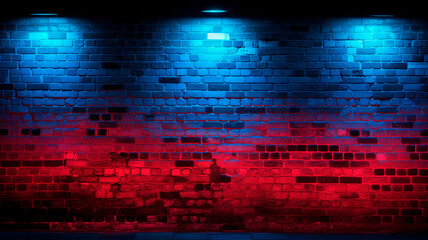 Brick wall with neon lights