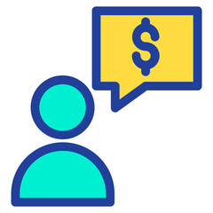 Lineal color Dollar User Conversation icon