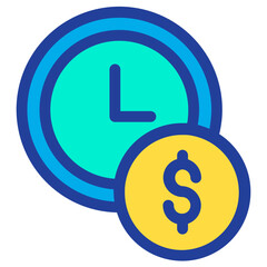 Lineal color Dollar Clock icon