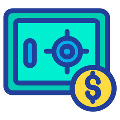 Lineal color Dollar locker icon