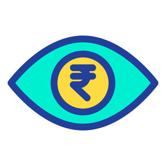 Lineal color Rupees Eye icon