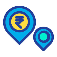 Lineal color Rupees Place icon
