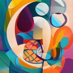 Colorful abstract shapes and colors liquid and fluid background