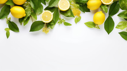 Concept mediterranean lemons and copyspace