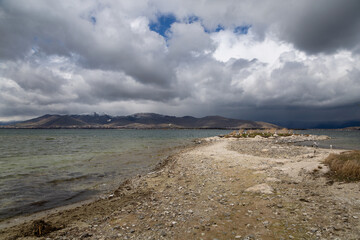 Armenia, lake Sevan, view from the mountain
