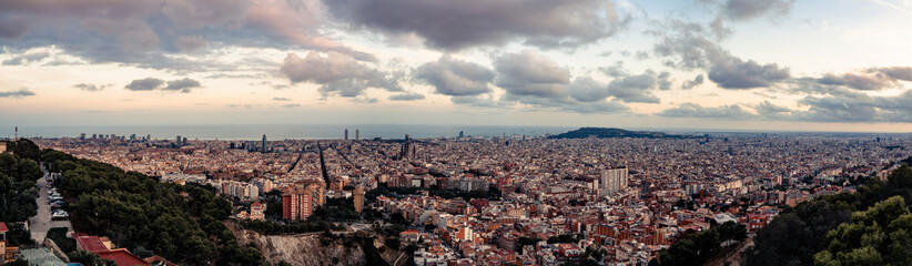 Panoramic view of Barcelona from a viewpoint