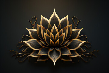 Generative AI picture of beautiful lotus gracefully poised on dark backdrop