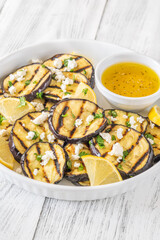 Grilled eggplant with vinaigrette
