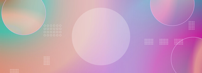 Colorful pastel background. Yellow, green, purple and pink. Background in glassmorphism style with empty space. The circle color gradation greats for wallpapers, banners, birthday invitations.
