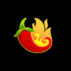 Red hot natural chili pepper pod realistic image with shadow vector illustration. Design for grocery, culinary products, seasoning and spice package, recipe web site decoration, cooking