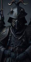 Naklejka premium Dark chinese warrior 