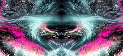 Vibrant fractal world. Neon glows, seamless textures, abstract patterns. Versatile for web, decor, packaging. Watercolor-style abstraction. Floral Effect Extruded Cubes Art Web Background