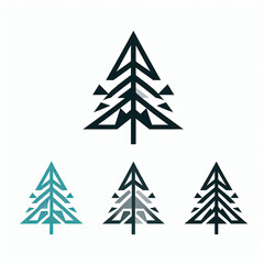 Obraz premium Pine Trees Icons 