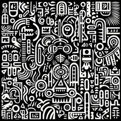 seamless pattern with symbols and elements created with Generative Ai