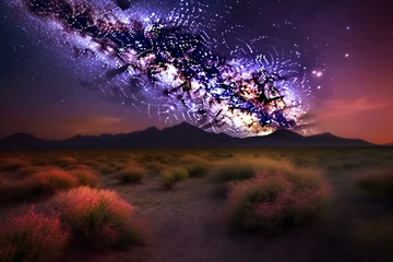 Foto op Canvas Stunning purple cosmic view. Generative AI © Nerissa