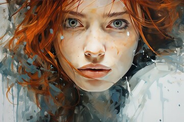close-up portraits of very expressive woman