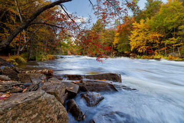 waterfall in autumn forest 3