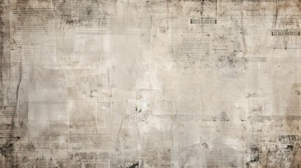 Old newspaper texture background, vintage aged paper, ai generated