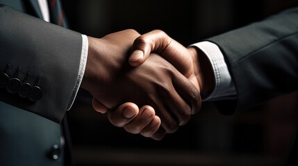a handshake between business partners after reaching a successful agreement generative ai