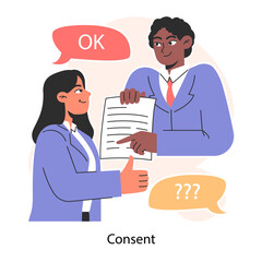 Deal or agreement. Consent, successful negotiation. Business partners