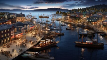 highly detailed, realistic aerial view of a pristine beach with crystal-clear waters against a clear blue sky generative ai