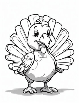  turkey coloring book for children and adults for thanksgiving