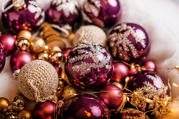 christmas decorations on a white