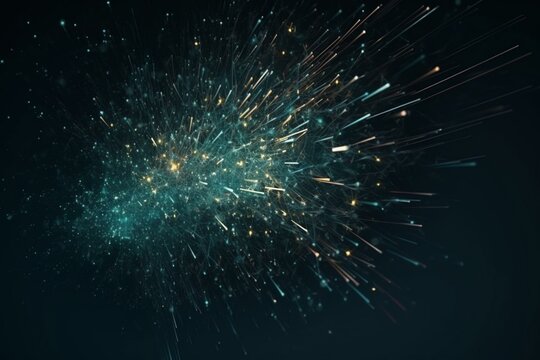 Futuristic backdrop of particles in motion. Generative AI