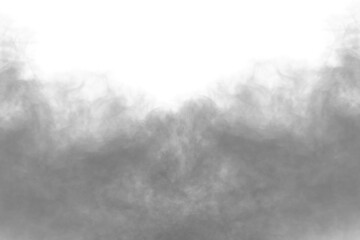 white smoke close up floating on transparent background