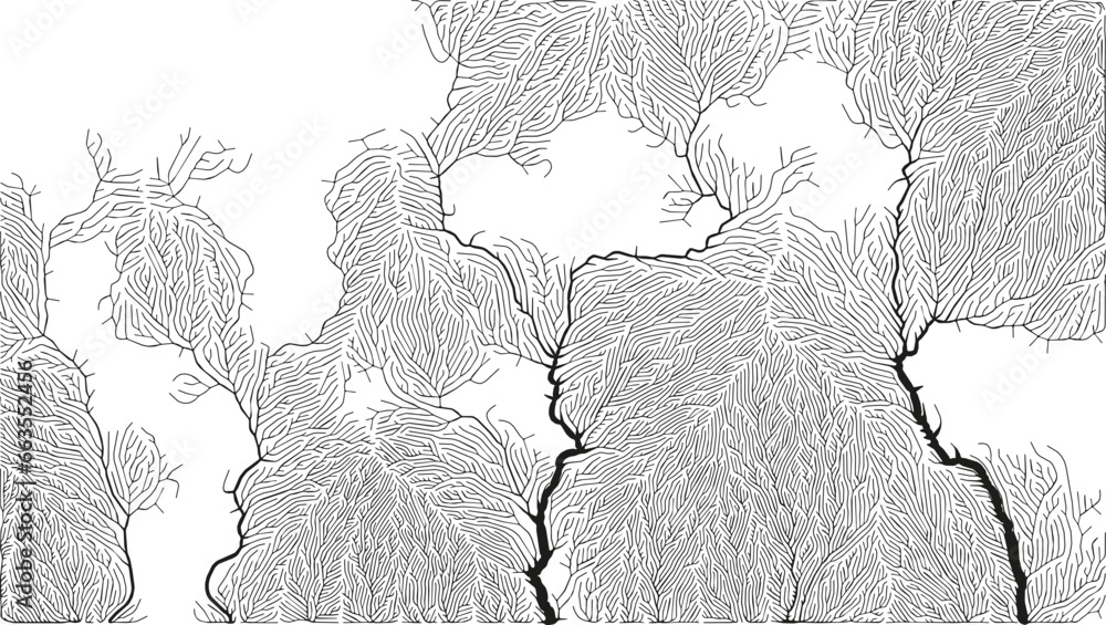 Poster growth pattern. generative branching structure. organic net of vessels texture.