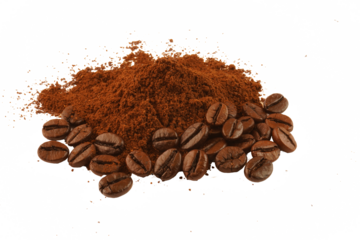 Coffee and Ground Coffee Isolated Background
