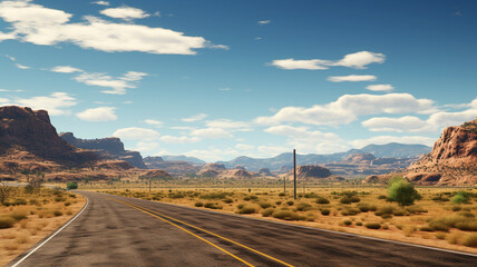 road through desert of utah.